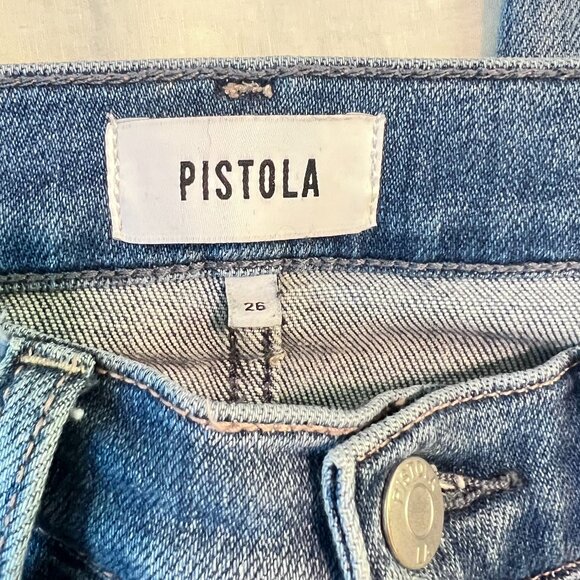 Pistola Lennon Jeans Size 26 High Rise Straight Leg Medium-Light Wash - Picture 4 of 12